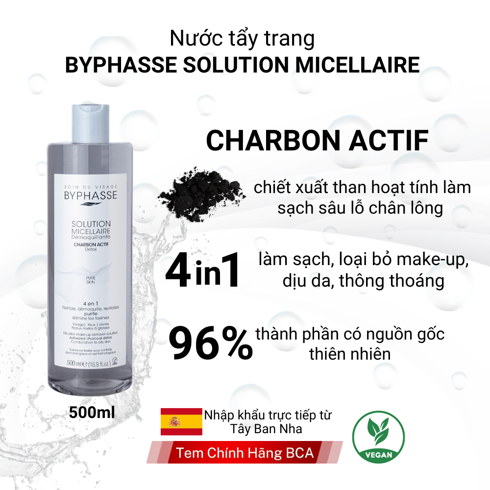 Nước tẩy trang than hoạt tính